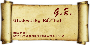 Gladovszky Ráhel névjegykártya